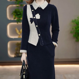 连衣裙2025新款女秋冬季十三行爆款假两件巨好看轻奢高级感配大衣