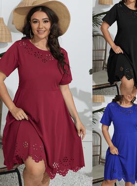 Plus size summer women dresses big size lady Casual dress 裙