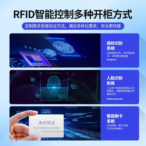 RF借ID物料管理柜人脸指识别纹工车厂间耗材领用工具LW-0098还柜