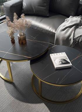 哇噢北岩板YYBG-BOC茶几轻奢现代简约欧小型客茶几桌厅家用圆形户