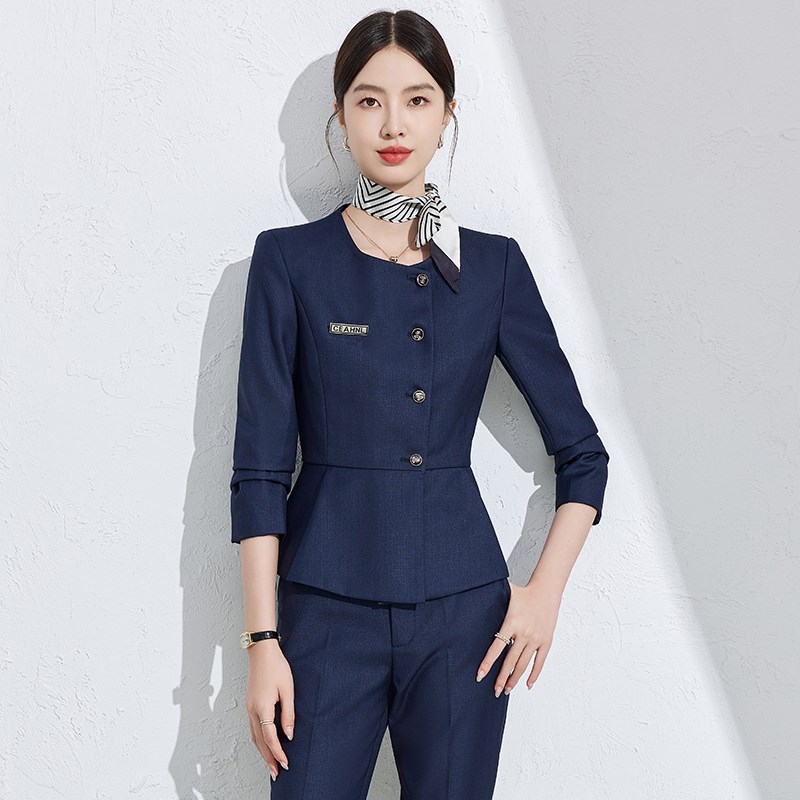 长袖西装外套女薄款职业套装夏季美容院酒店前台接待X工作服正装