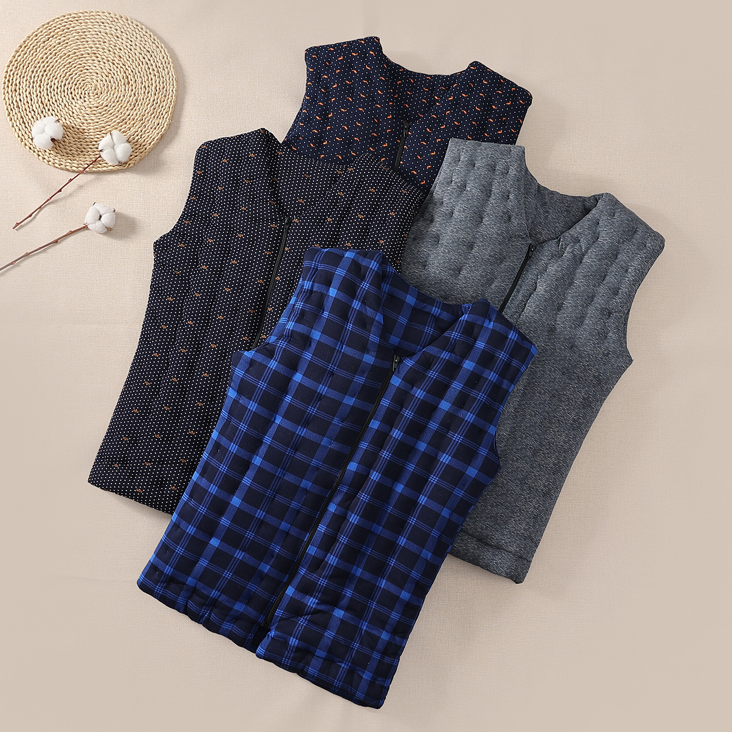 纯手工缝制棉花马甲男冬季加厚保暖宽松爸爸坎肩中老年人马夹背心,男装,常规马甲,淘宝优惠券,粉丝福利购,淘宝优惠卷