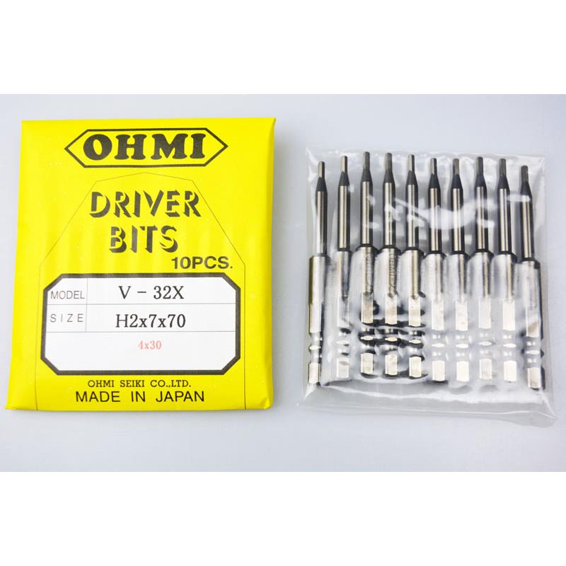 日本OHMI批咀V-32X H2X7X70 4X30螺丝刀刀头电批头内六角