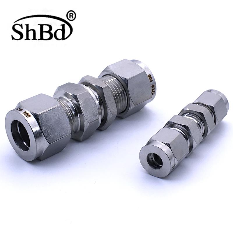 卡套直通接头不锈钢316穿板穿墙直通【研磨款】卡套仪表管接头316