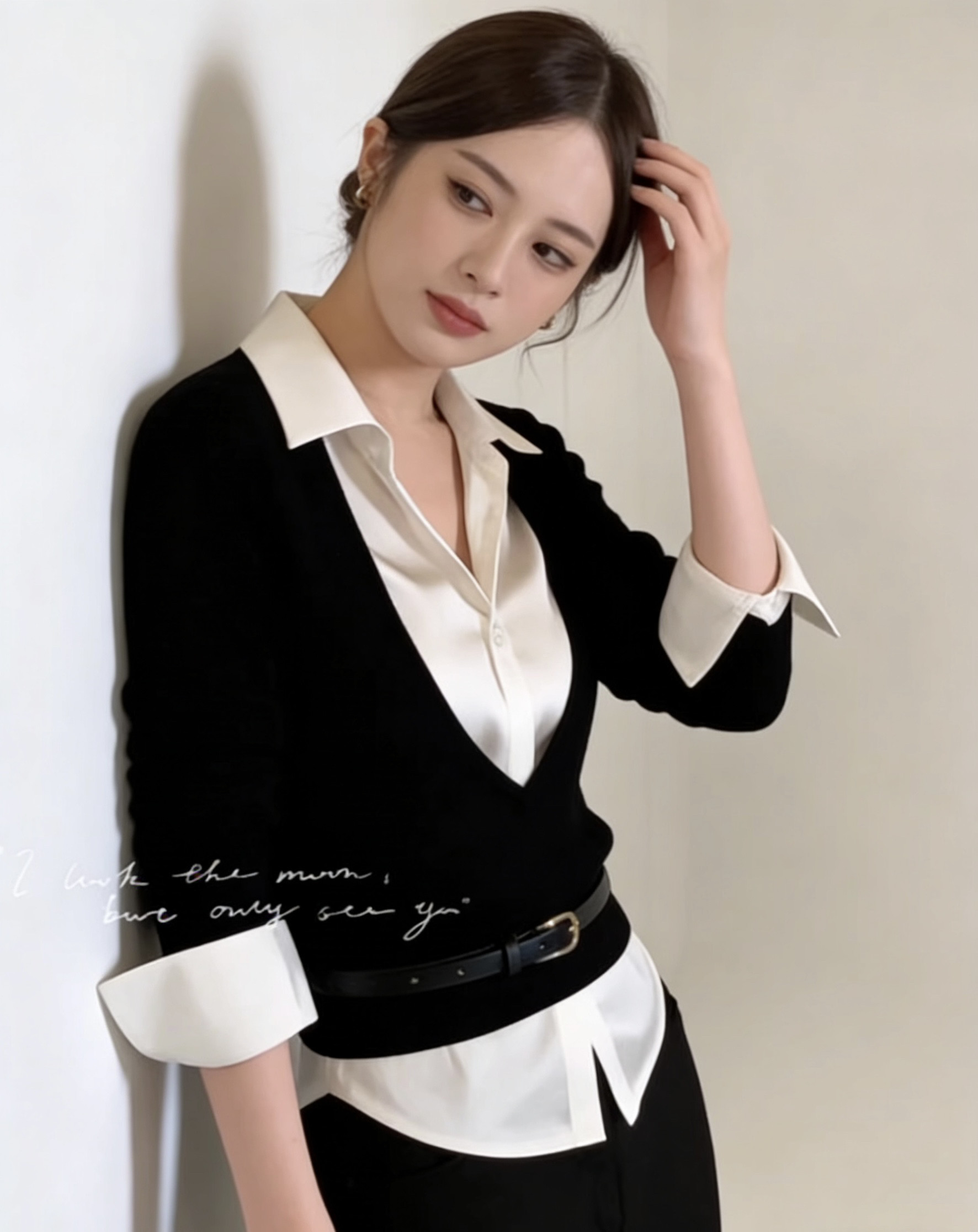 纯欲风翻领修身短款长袖衬衫上衣2026春季新款高级感小衫衬衣女装,女装/女士精品,时尚套装,淘宝优惠券,粉丝福利购,淘宝优惠卷