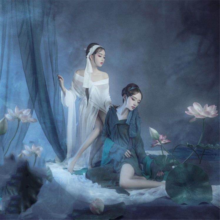 影楼摄影写真主题女古装姐妹闺蜜青蛇白蛇汉服古风走秀演出服装