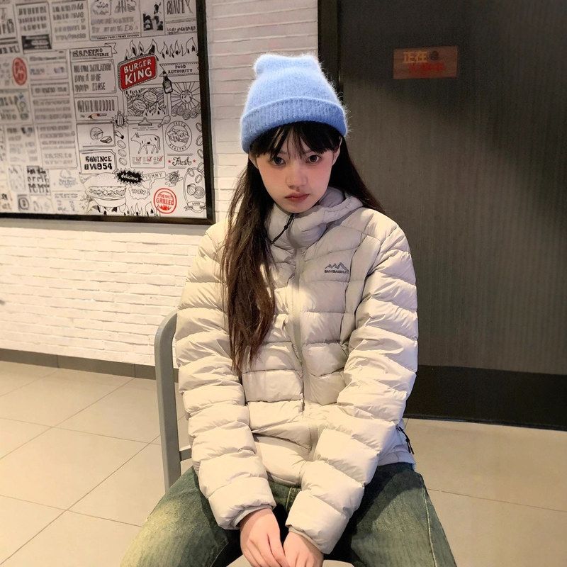 2025冬季新款排骨羽绒棉服女连帽短款韩系情侣外套宽松轻薄款棉衣