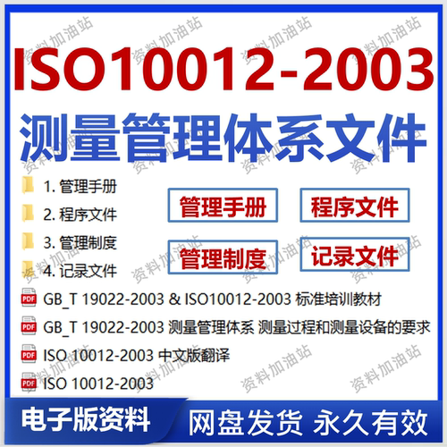 ISO 10012-2003测量管理体系手册程序文件表格模板资料 GBT19022