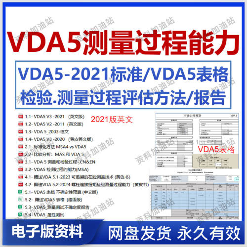 VDA5测量过程能力标准VDA5表格 检验过程评估 测量中不确定度报告
