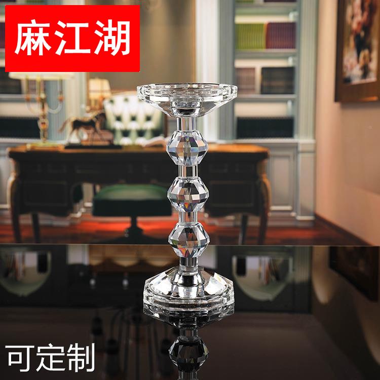 厂家欧式水晶家居烛台 婚庆酒店用品水晶玻璃烛台餐桌样板房