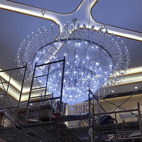 订制非标酒店工程灯具复式别墅大堂会所沙盘售楼部个性水晶灯