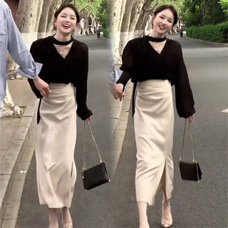 欧货法式时尚套装女2025秋季高级感减龄显瘦长袖衬衫半身裙两件套