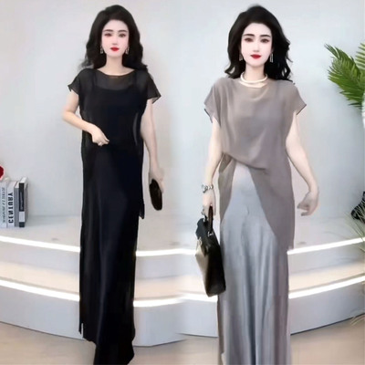 2026夏显瘦罩衫吊带长裙时尚套装