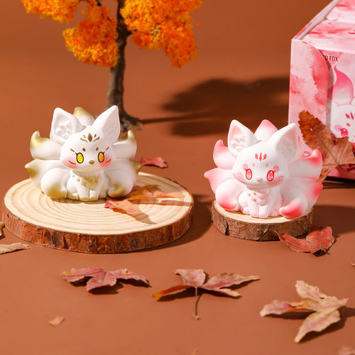 正版九尾狐桌面装饰小摆件树脂可爱手办汽车中控台摆饰九尾庞庞