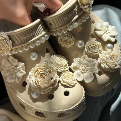 “花束”原创洞洞鞋通用配饰立体鞋花 适配Crcos鞋花鞋扣 可拆卸D