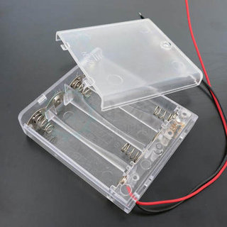 。DIY 四节五号电池盒 4节5号透明电源盒 6v串联带盖开关带线电池