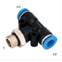 SNS神驰气动G螺纹正三通快速接头SPB4 6 8 10 12-G01 02 03 04