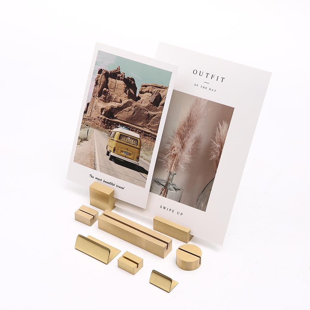 黄铜卡片展示架标签夹价格座名片桌面台卡架照片夹便签留言夹底座