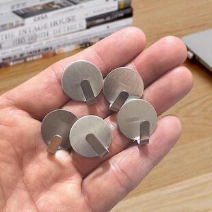 圆形304不锈钢迷你小粘钩金属可爱彩灯小挂钩墙壁挂微型简约钩子