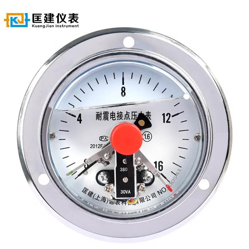 匡建YTNXC-100ZT耐震电接点压力表轴向带边水压气压表压0-16MPa