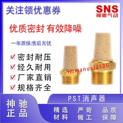 神驰气动SNS全铜尖头消声器PSB PSV-01 PST-02 PST-03 04 06