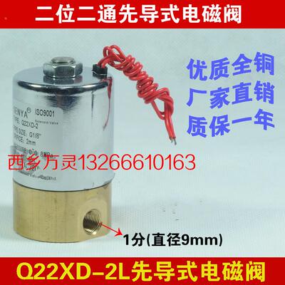 Q22XD-2L 微型电磁阀  二位二通 1分 先导式电磁阀 220V Q22XD-2L