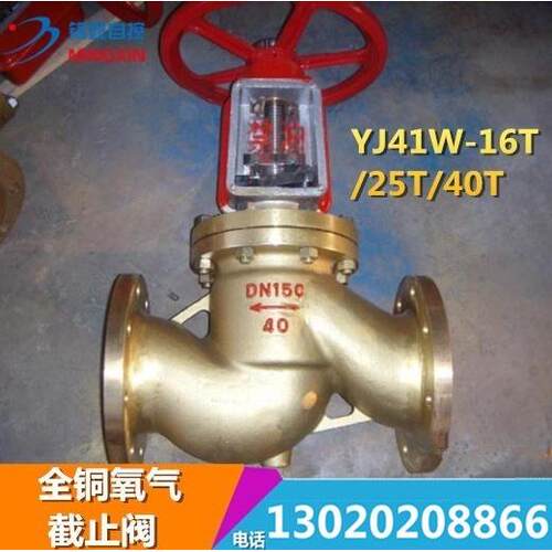 JY41W-16T/25T/40T氧气管路阀门禁油氧气专用法兰截止阀DN100 65