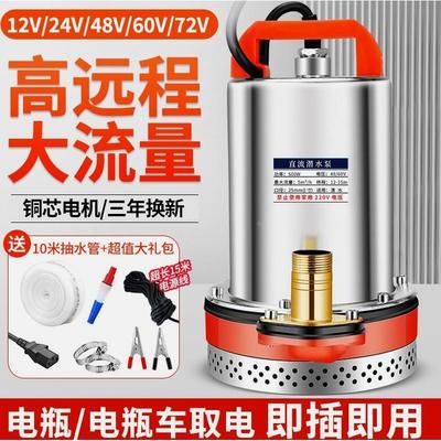 德国进口直流潜水泵12V24V48V60V72V抽水泵农用抽水机灌溉家用