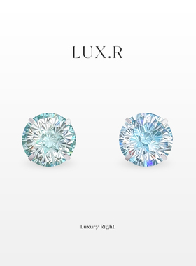 F136钛合金蓝色系耳钉渐变烟花切锆石耳骨钉养耳洞耳蜗钉小众耳饰