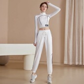 健身房晨跑健身服 高级感跑步运动长袖 瑜伽服套装 女春秋新款