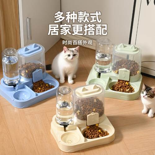 喂猫自助器小狗食盆饮水机一体防