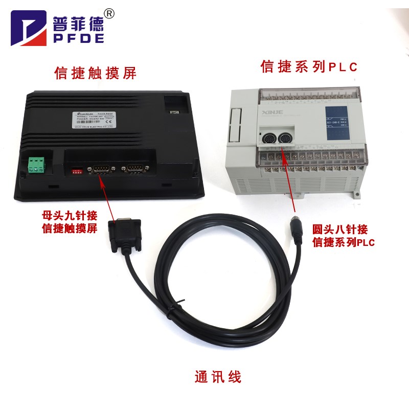 信捷TH765/465/TGA62/63触摸屏与信捷XC1/XC2/XC3系列PLC通讯线