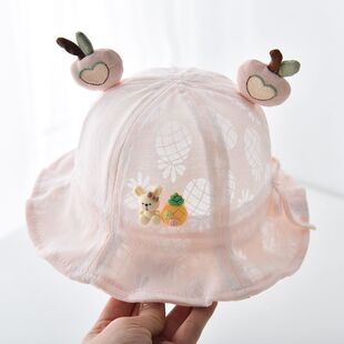 婴儿帽子春季薄款可爱超萌公主太阳帽女宝宝遮阳帽幼儿防晒渔夫帽