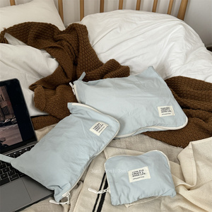 出差行李箱旅游衣物收纳袋！奶微蓝尼龙格面料内衣裤睡衣分装袋