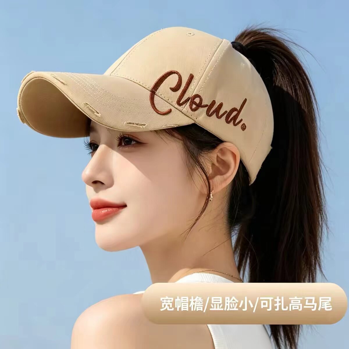 新款大头围空顶棒球帽子女款户外图片