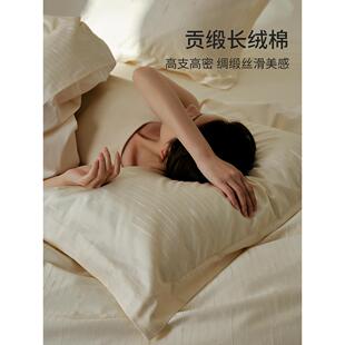 全棉乳胶枕头套48x74家用枕芯套新 高端100支提花长绒棉枕套一对装