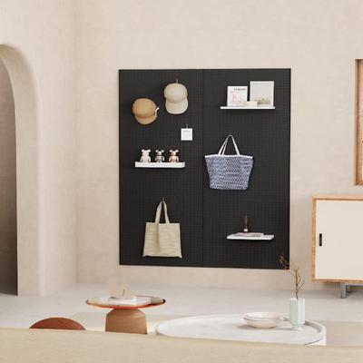 不锈钢洞洞板置物架入户玄关工具墙上配件挂钩桌面门后造型墙定制