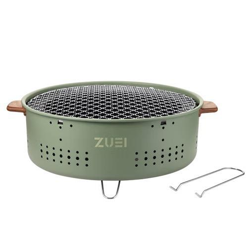 卓一生活乐逸户外碳烤炉ZY-2402L绿色分体式设计