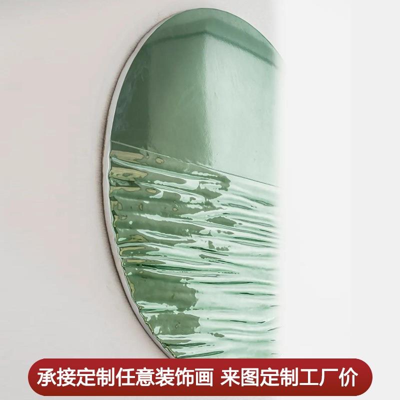 现代简约圆形装饰抽象装置艺术壁画高档客厅玄关画走廊过道挂画图片