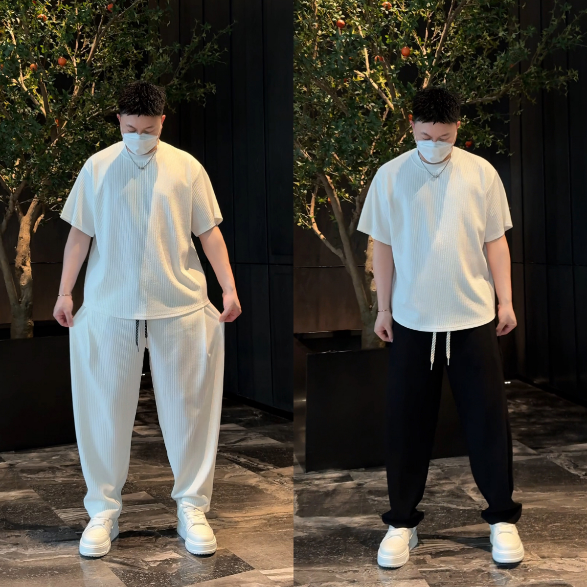 夏季新款男士薄款韩版套装