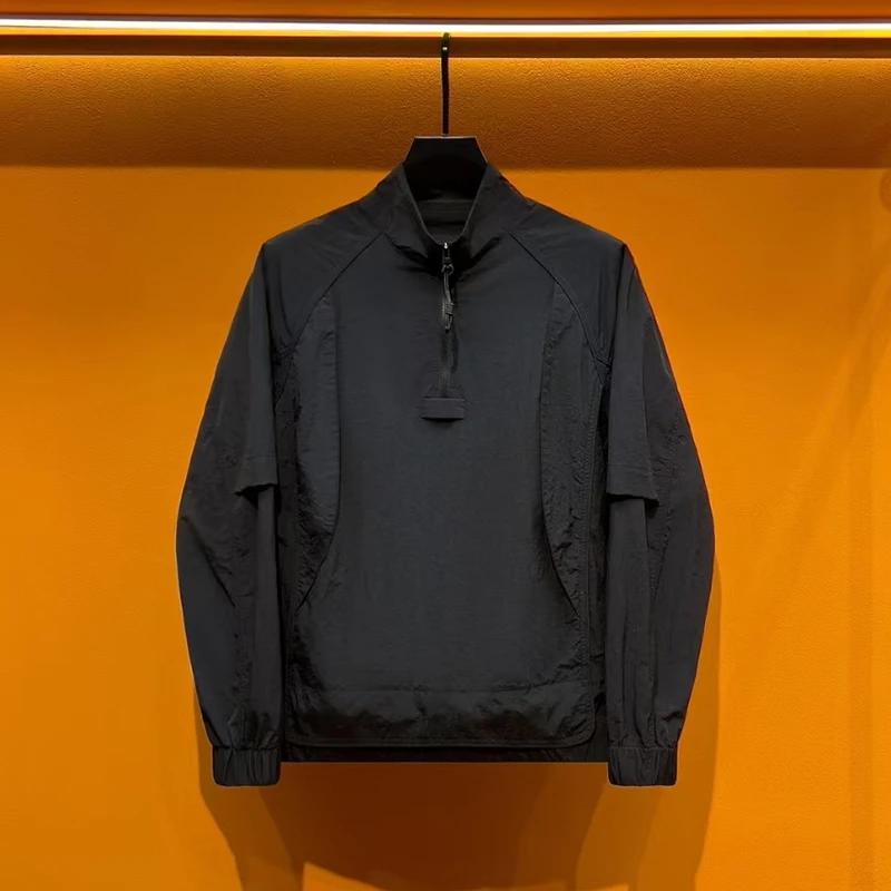 男士立领半拉链设计卫衣夹克