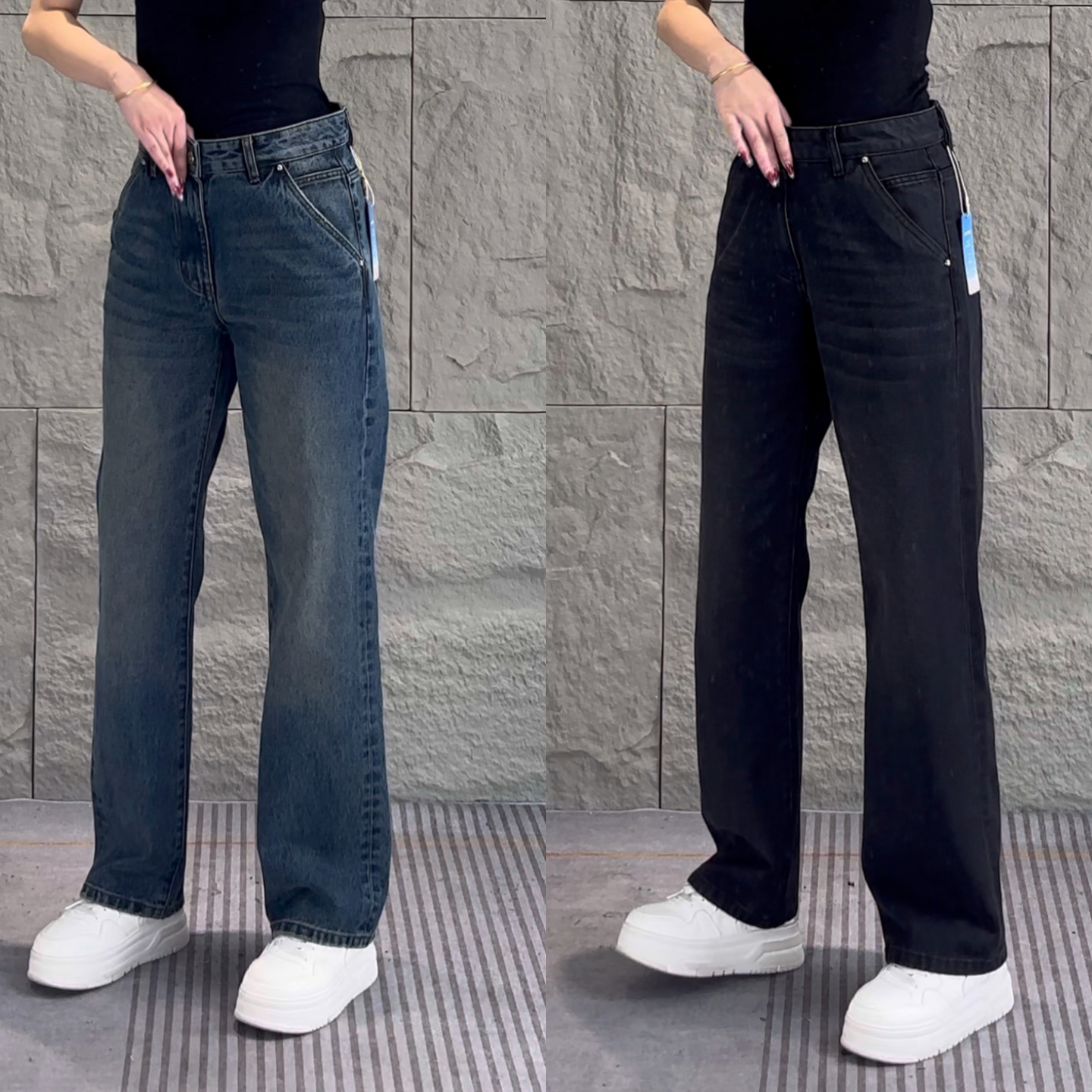 秋季新款男士直筒牛仔裤