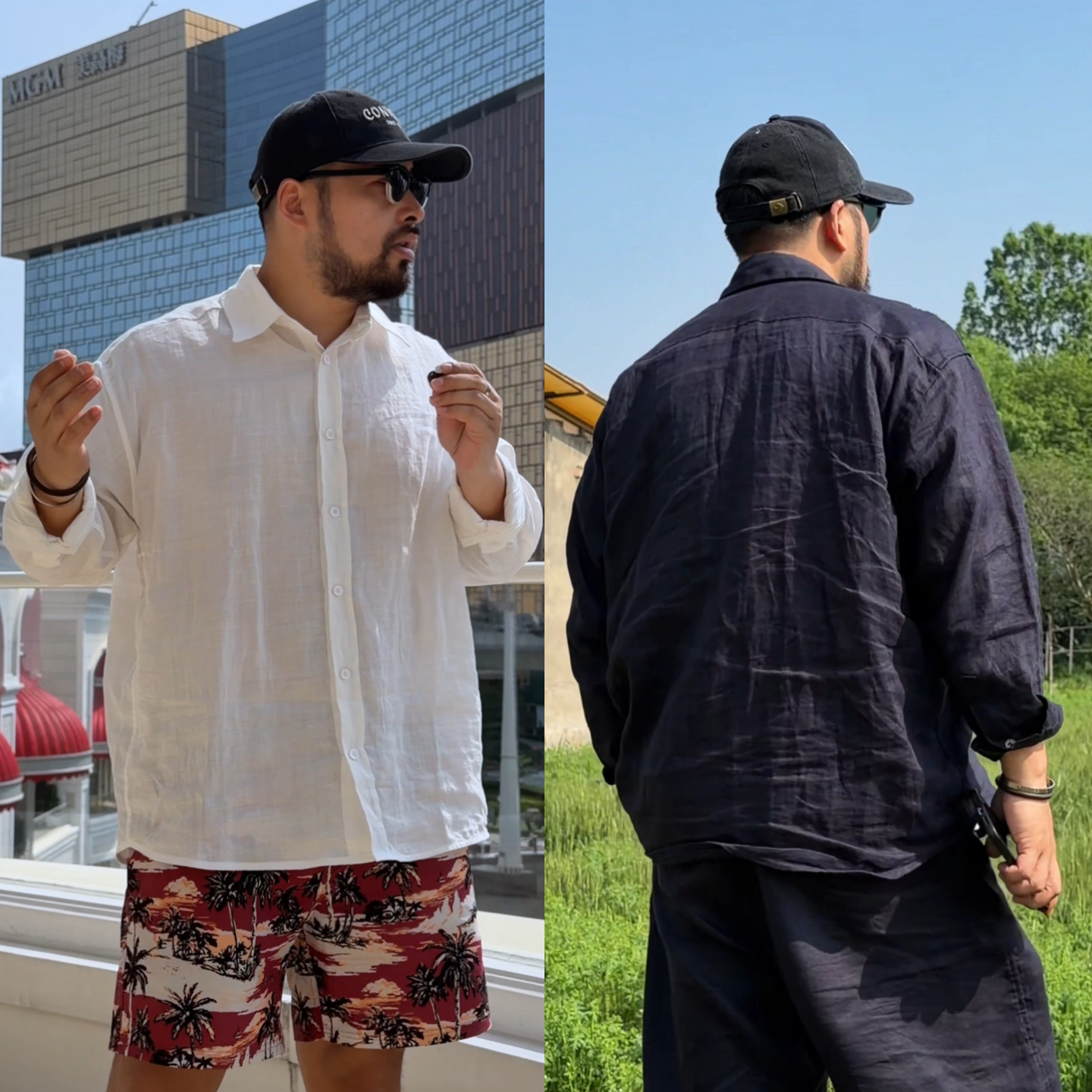 夏季男士老钱风简约风长袖衬衫