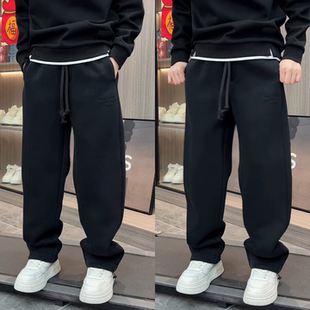 设计师款直筒休闲裤男秋冬季百搭垂感舒适运动卫裤高品质休闲穿搭