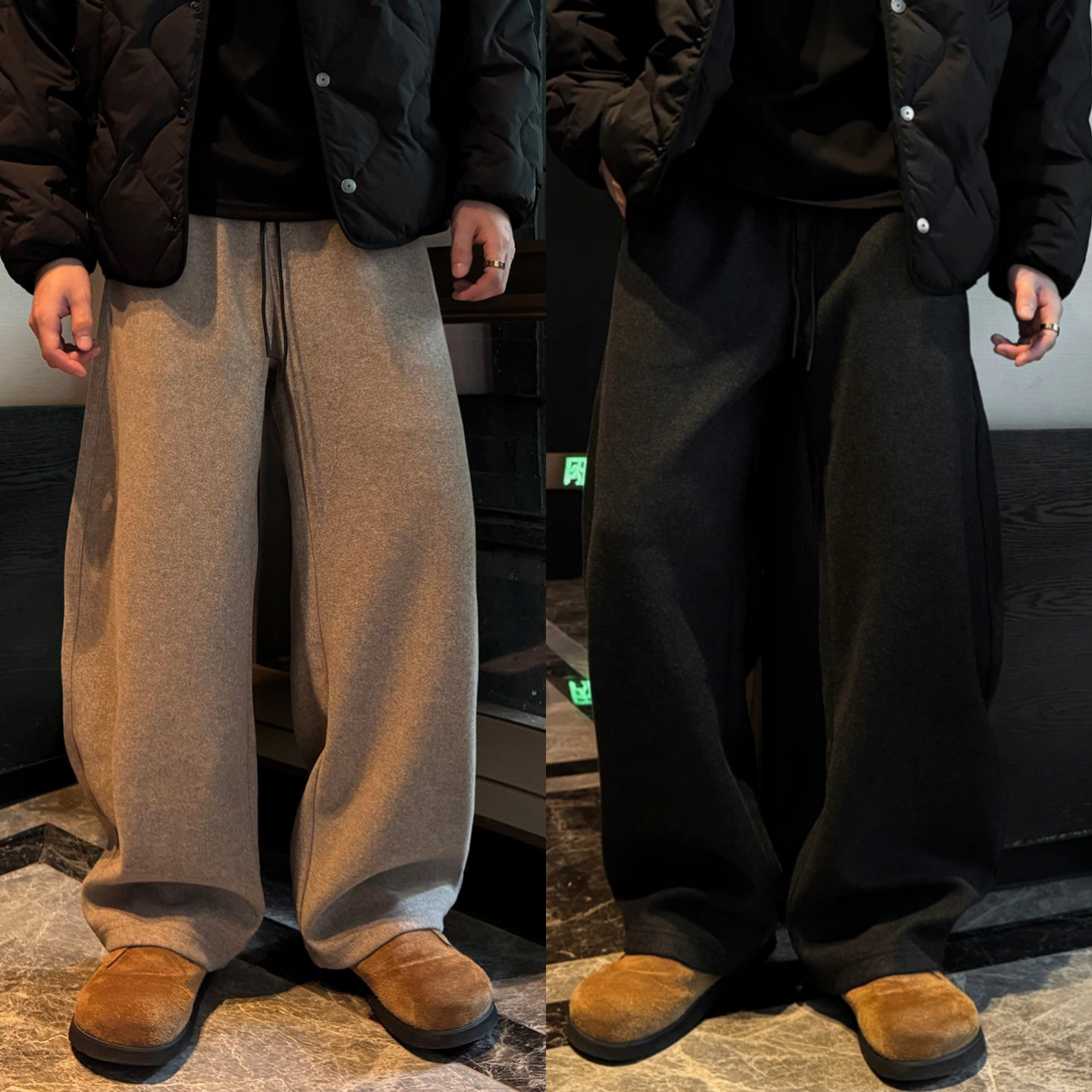 冬季新款韩系弯刀休闲裤男