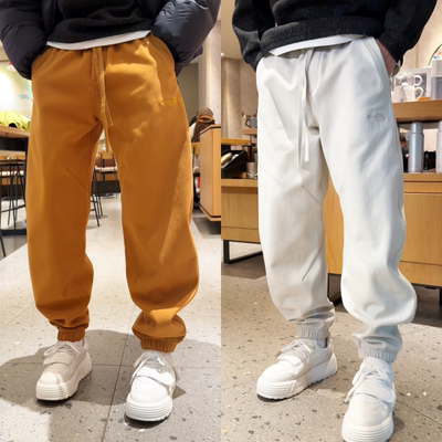 冬季新款美式潮流工装加绒休闲裤