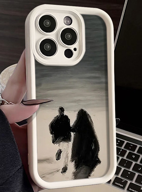 情侣牵手适用iPhone11/12/13/14/15苹果12/13/15pro11/12/13/14/15promax爆款xs/sr防摔se软硅胶78pius手机壳