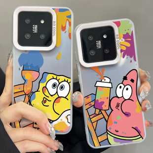 海绵宝宝适用小米14手机壳新款小米13套红米k70情侣12/11硬k60/k50的note13至尊版k40s的pro外ultra女10/10s
