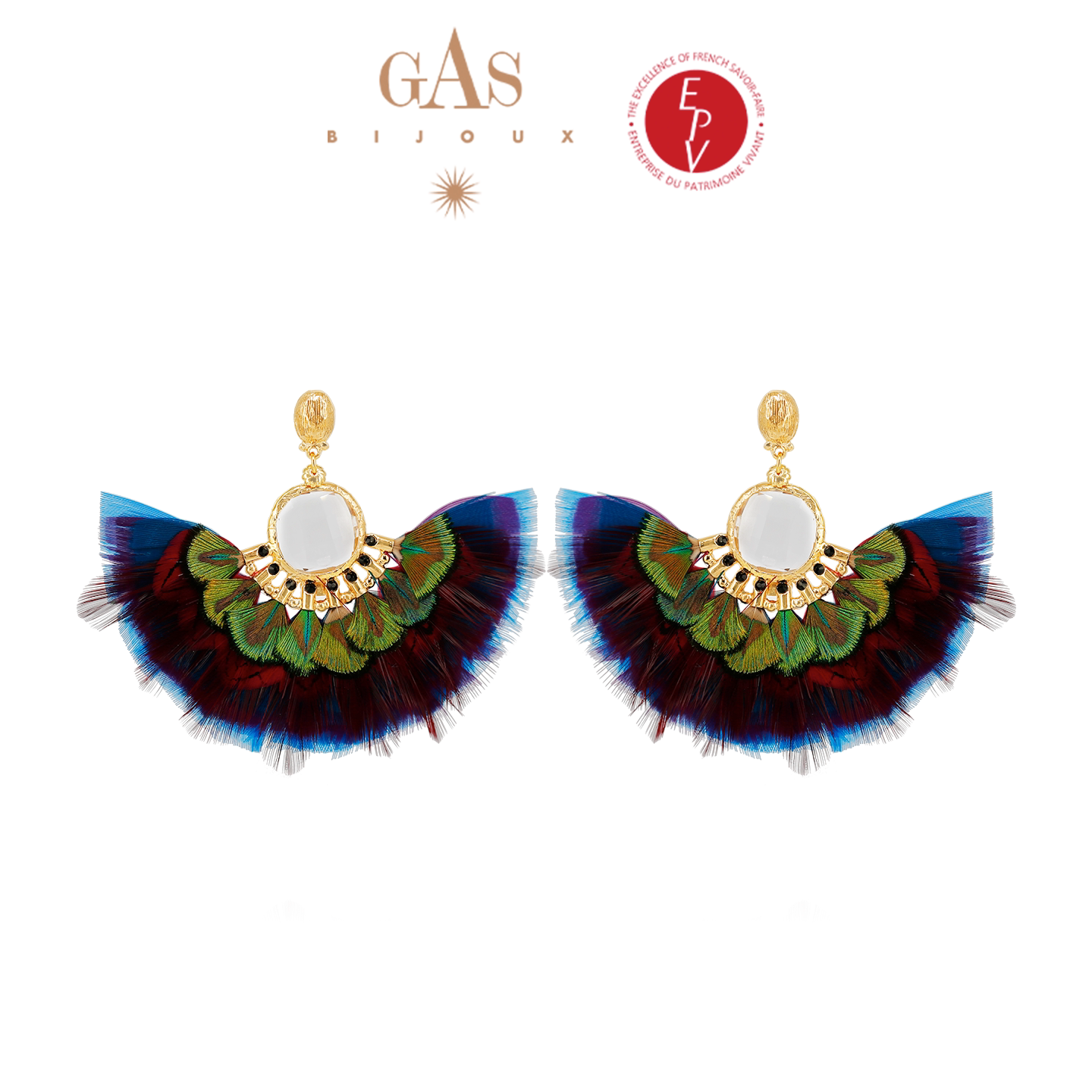 【AZLOOK】GasBijoux羽毛耳环爆款设计感天然耳钉法式时尚首饰品
