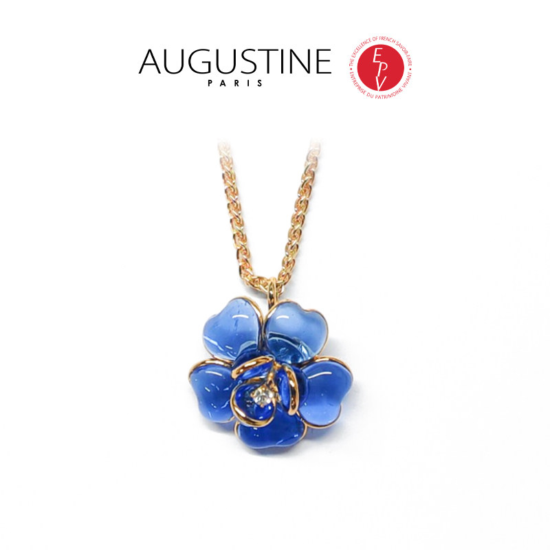 【AZLOOK】Augustine Paris古法琉璃山茶花项链耳环戒指胸针套装
